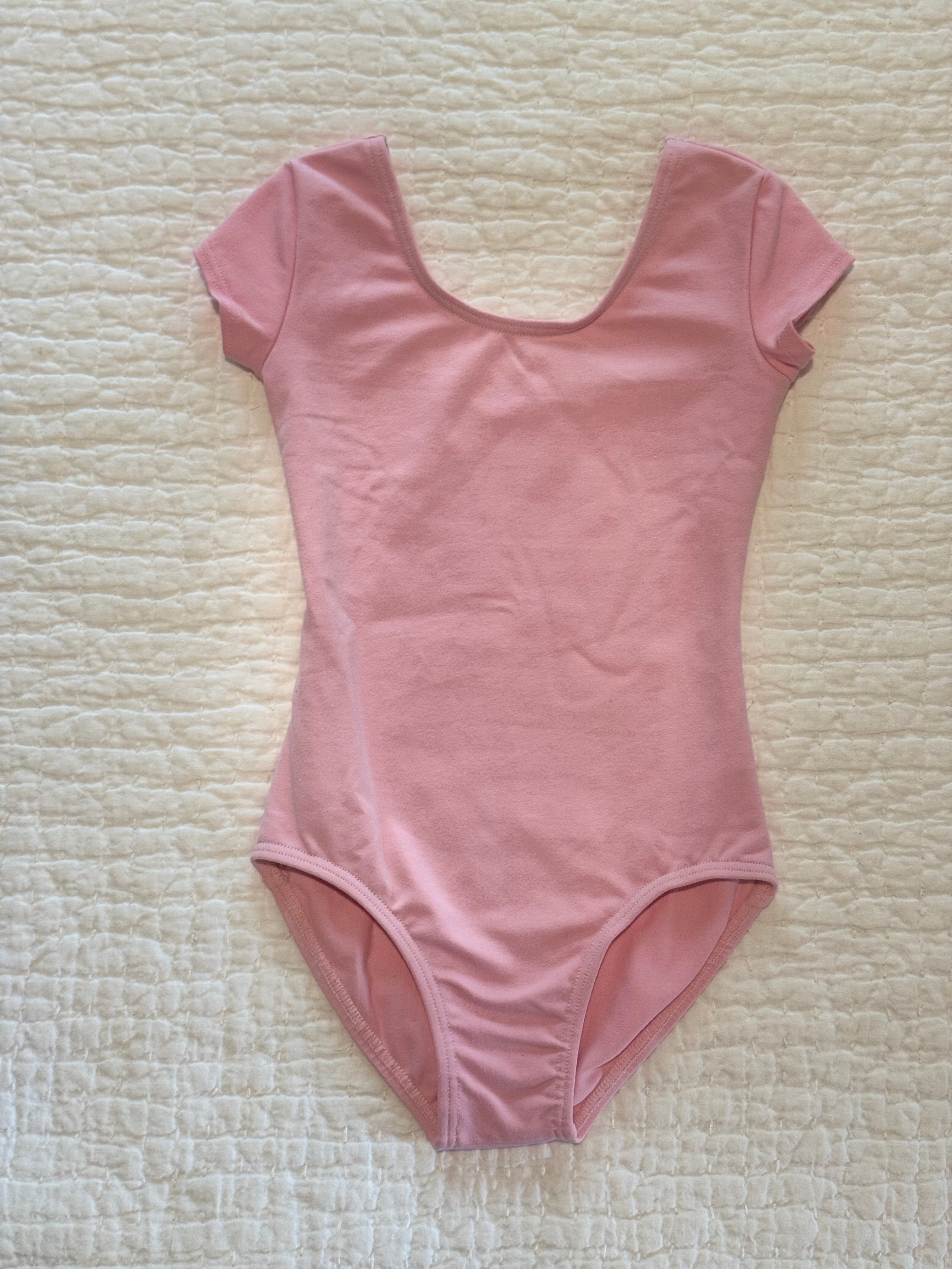 TBT Bitties Pink Cotton Short Sleeve Leotard